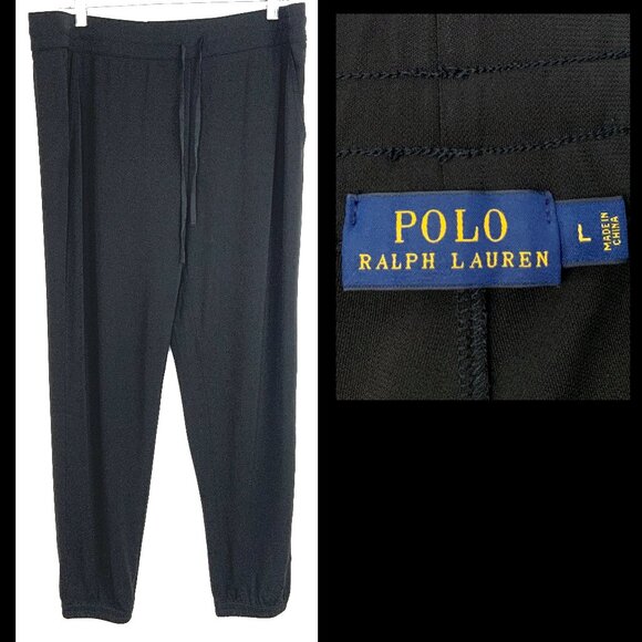 Polo Ralph Lauren Pants - Polo Ralph Lauren Black Dressy Joggers Womens Size Large